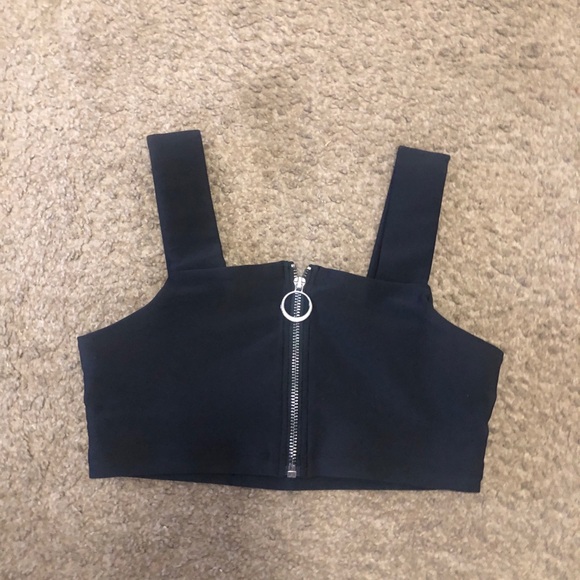 ALO Yoga Tops - ALO Yoga Black Zip-Front Cropped Tank, Sports Bra Size Small Great conditions
